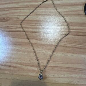Elegant Gold and Purple Pendant Necklace